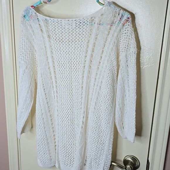 Ralph Lauren Denim & Supply White Knit Sweater Nautical Crochet - Picture 5 of 7